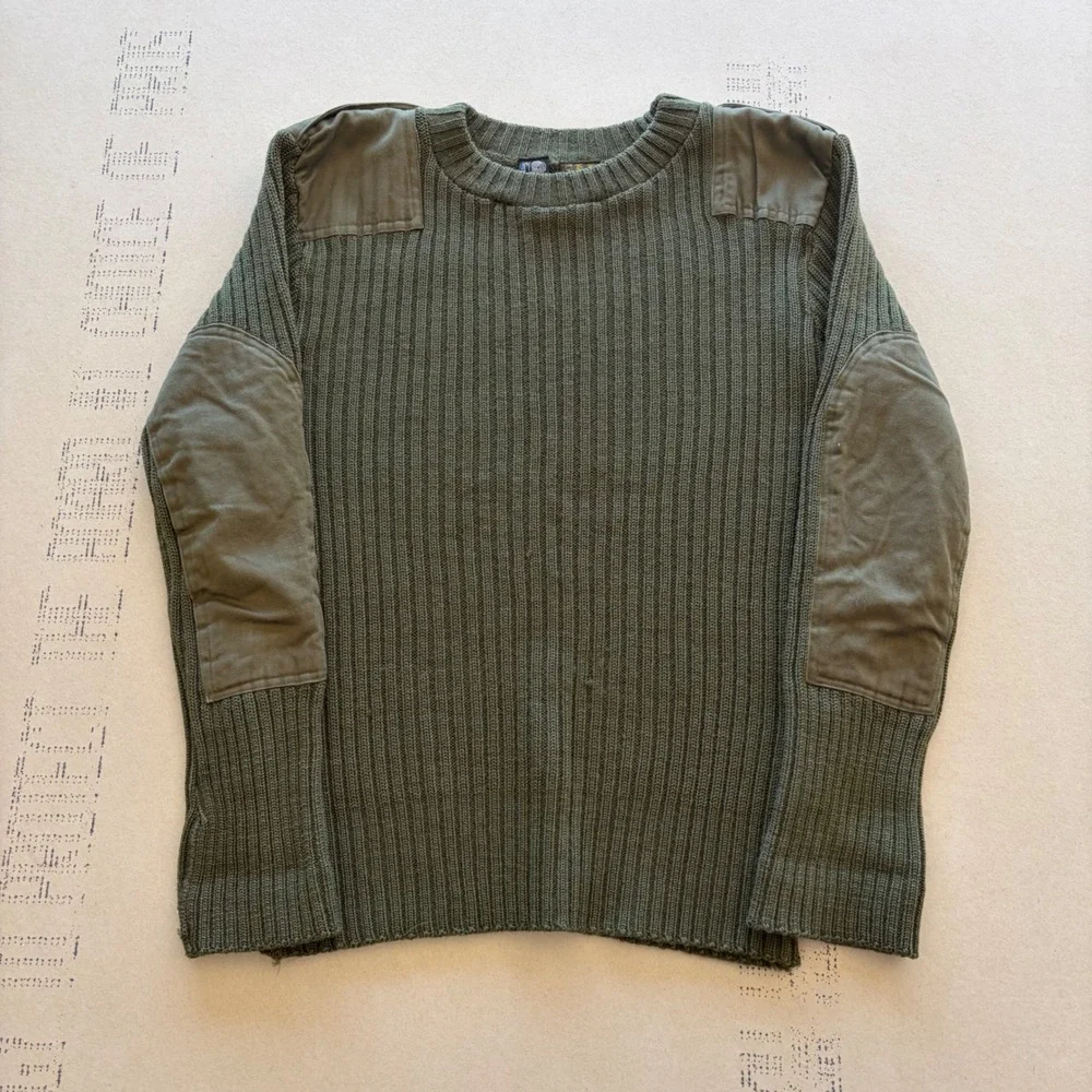 Vintage Western Military Style Wool Sweater